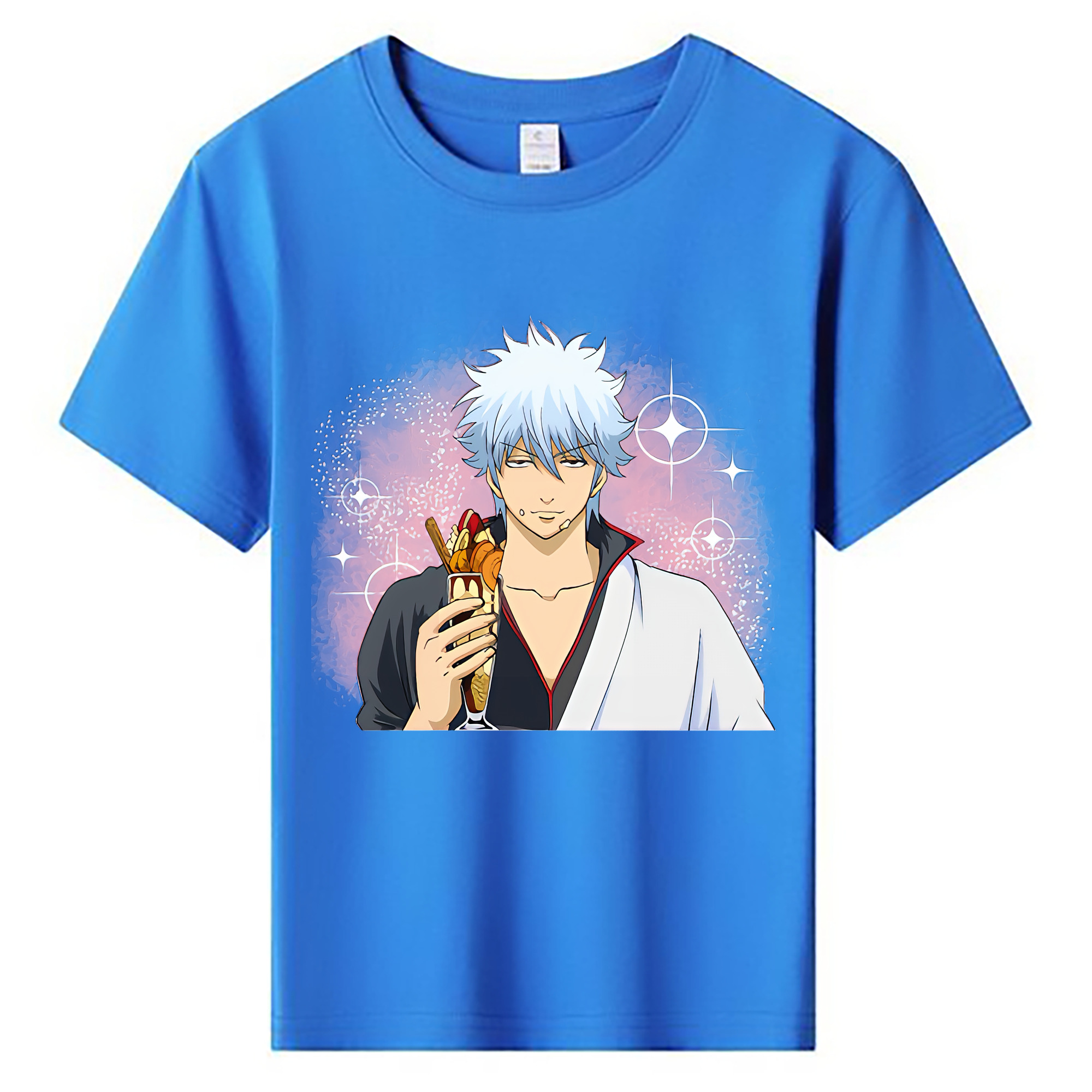 （画像用） ぎんたま 坂田銀時（さかたぎんとき） 神楽 志村新八（しむら しんぱち） GINTAMA Sakata Gintoki Kagura Shimura Shinpachi 綿100％キッズTシャツ（フロントプリント）
